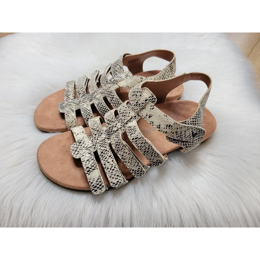 Vionic Harissa Sandal Snake Print Gladiator Strappy Orthotic Women's Size 8